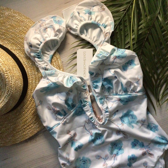 LoveShackFancy 🩵 Floral Ruffle One Piece Swimsuit - Picture 2 of 16
